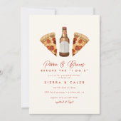 Pizza & Beer Casual Couples Wedding Vrijgezellenfe Kaart (Voorkant)