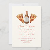 Pizza & Beer Diapers Casual Couples Baby shower Kaart (Voorkant)