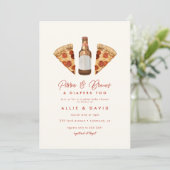 Pizza & Beer Diapers Casual Couples Baby shower Kaart (Staand voorkant)