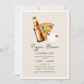 Pizza & Beer Diapers Casual Couples Baby shower Kaart (Voorkant)
