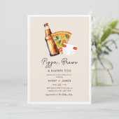 Pizza & Beer Diapers Casual Couples Baby shower Kaart (Staand voorkant)