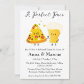 Pizza & Beer een perfecte paar bruids diner Kaart (Voorkant)