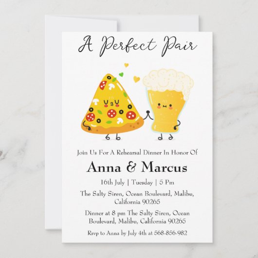 Pizza & Beer een perfecte paar bruids diner Kaart