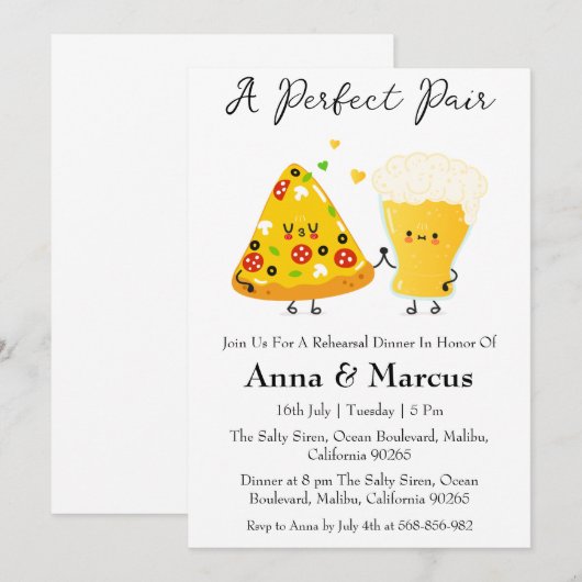 Pizza & Beer een perfecte paar bruids diner Kaart