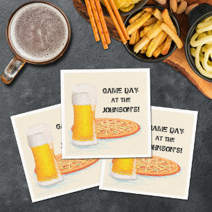 Pizza & Beer Football Game Day Party Napkins Servet