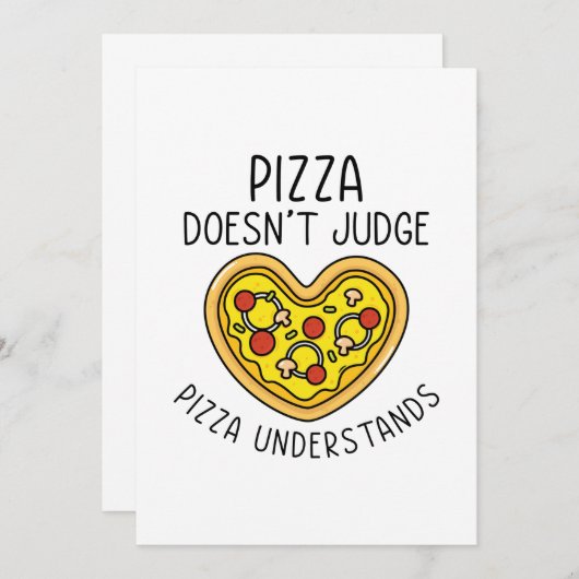 Pizza begrijpt bedankkaart (Voorkant / Achterkant)