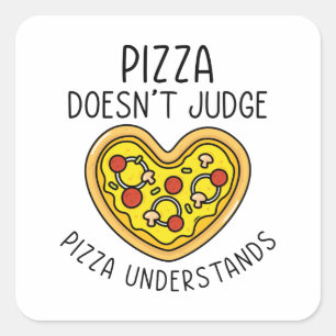 Pizza begrijpt vierkante sticker