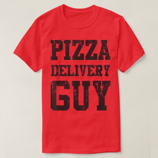 Pizza bezorger die pizzawijn aanbiedt voor mannen t-shirt (Design voorkant)
