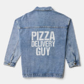Pizza bezorger Guy Italiaanse Foodie Pun kostuum Denim Jacket (Achterkant)
