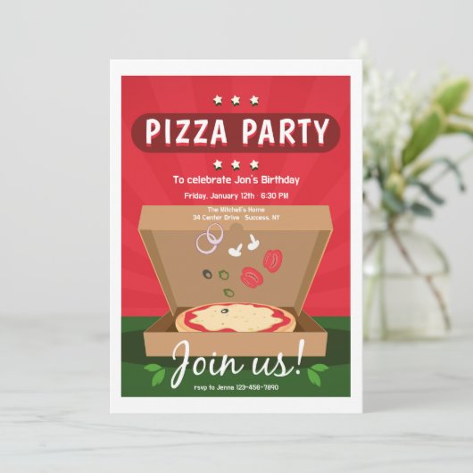 Pizza Bezorging  Kaart (Staand voorkant)