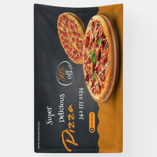Pizza bezorging Pizza Cafe Pizza Restaurant geopen Spandoek (Verticaal)