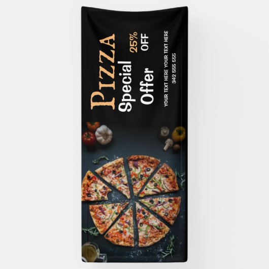 Pizza bezorging Pizza Cafe Pizza Restaurant geopen Spandoek (Verticaal)
