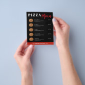 Pizza bezorging promotionele sjabloonmenu flyer (Hand)