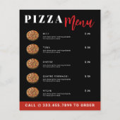 Pizza bezorging promotionele sjabloonmenu flyer (Achterkant)