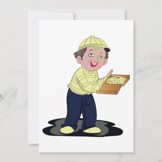 Pizza bezorgjongen kaart (Voorkant)