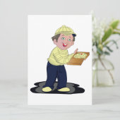 Pizza bezorgjongen kaart (Staand voorkant)