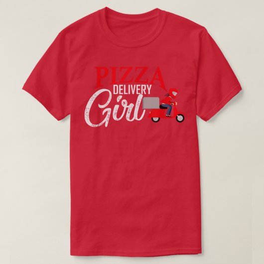 Pizza bezorgt meisje dat overeenkomt met Pizza kos T-shirt (Design voorkant)