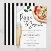 Pizza & Bier Brouwkoppels Bruids Bruiloft Douche Kaart (Voorkant / Achterkant)