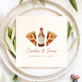 Pizza & Bier Casual Huwelijk Bruidsfeest Servet