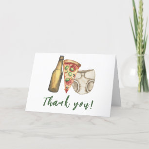 Pizza, bier en luiers ook Baby shower Bedankt