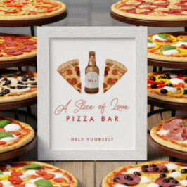 Pizza & bier koppels Douche Pizza Bar Teken Poster