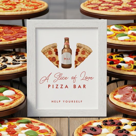 Pizza & bier koppels Douche Pizza Bar Teken Poster