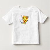 Pizza bij fitness met fitnessbanden.PNG Kinder Shirts (Voorkant)