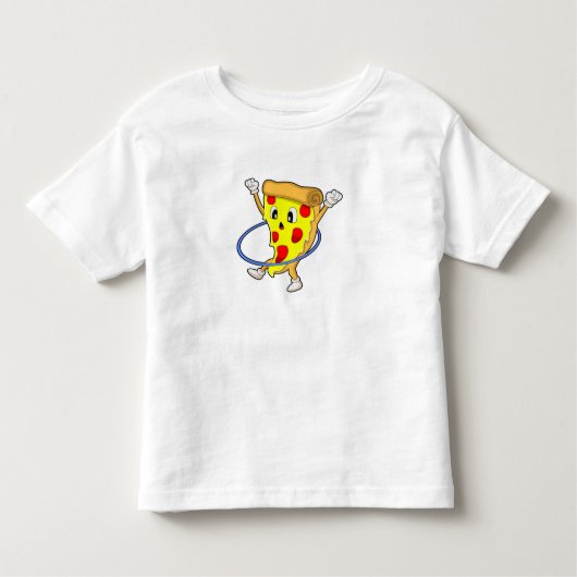 Pizza bij fitness met fitnessbanden.PNG Kinder Shirts (Voorkant)