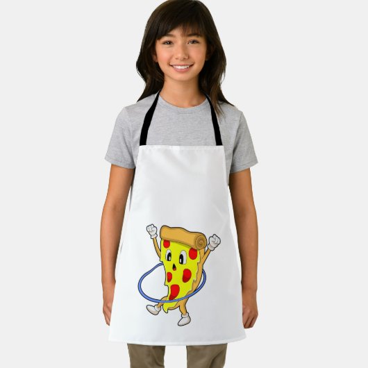 Pizza bij fitness met fitnessbanden.PNG Schort (Insitu)