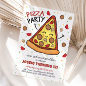 Pizza Birthday Invitation, Pizza Party Invitation Kaart