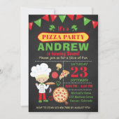Pizza Birthday Party Invitation Kaart (Voorkant)