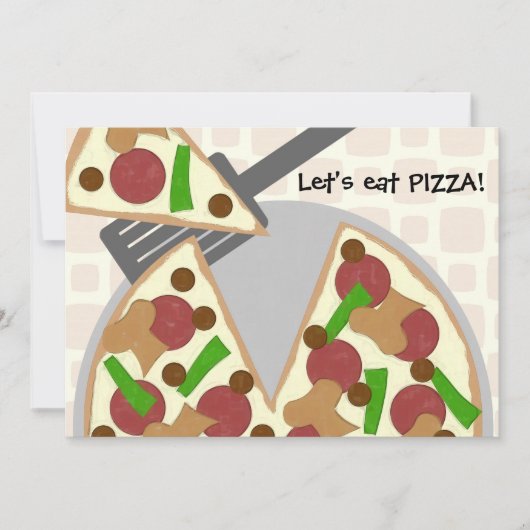 Pizza Birthday Party Invitation Kaart (Voorkant)