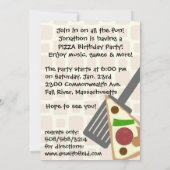Pizza Birthday Party Invitation Kaart (Achterkant)
