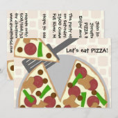 Pizza Birthday Party Invitation Kaart (Voorkant / Achterkant)