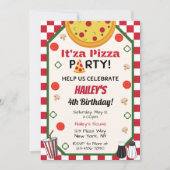 Pizza Birthday Party Invitation Kaart (Voorkant)
