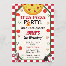 Pizza Birthday Party Invitation