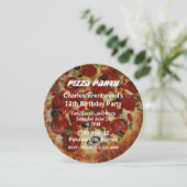 Pizza Birthday Party Invitation Kaart (Staand voorkant)