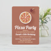 Pizza Birthday Party Invitation Kaart (Staand voorkant)