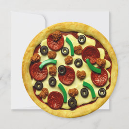 Pizza Birthday Party Invitation Kaart