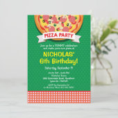 Pizza Birthday Party Invitation Kaart (Staand voorkant)