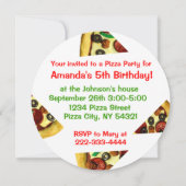 Pizza Birthday Party Invitation Kaart (Achterkant)