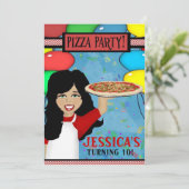 Pizza Birthday Party Kaart (Staand voorkant)