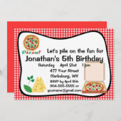 Pizza Birthday Party Kaart (Voorkant / Achterkant)