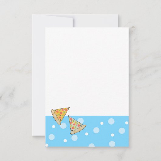 Pizza Birthday Party Kaart (Achterkant)