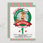 Pizza Birthday Party Kaart (Voorkant / Achterkant)