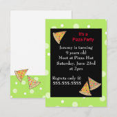 Pizza Birthday Party Kaart (Voorkant / Achterkant)