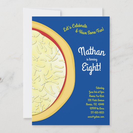 Pizza Birthday Party Kaart (Voorkant)