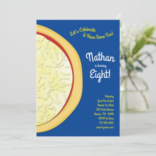 Pizza Birthday Party Kaart (Staand voorkant)