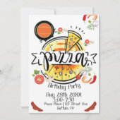 Pizza Birthday Party Kaart (Voorkant)