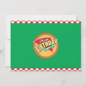 Pizza Birthday Party nodigt uit tot foto Kaart (Achterkant)